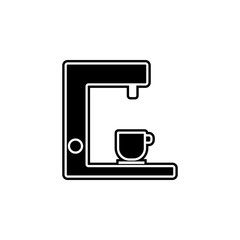 Poster - coffee machine icon. Simple glyph, flat vector of kitchen icons for ui and ux, website or mobile application