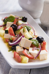 Wall Mural - Greek salad with feta cheese