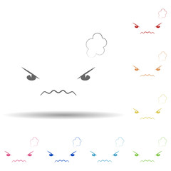 Aufkleber - Angry face in multi color style icon. Simple thin line, outline vector of smile icons for ui and ux, website or mobile application