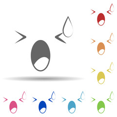 Poster - Cry, sweat in multi color style icon. Simple thin line, outline vector of smile icons for ui and ux, website or mobile application