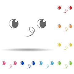 Aufkleber - Face with tongue in multi color style icon. Simple thin line, outline vector of smile icons for ui and ux, website or mobile application