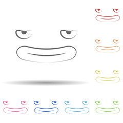 Poster - Mockery face in multi color style icon. Simple thin line, outline vector of smile icons for ui and ux, website or mobile application