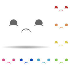 Aufkleber - Sad face in multi color style icon. Simple thin line, outline vector of smile icons for ui and ux, website or mobile application
