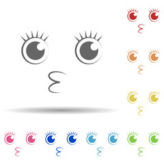 Aufkleber - Send a kiss in multi color style icon. Simple thin line, outline vector of smile icons for ui and ux, website or mobile application