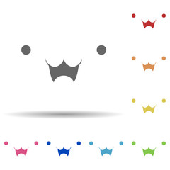 Poster - Show teeth face in multi color style icon. Simple thin line, outline vector of smile icons for ui and ux, website or mobile application
