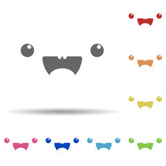 Poster - Show teeth face in multi color style icon. Simple thin line, outline vector of smile icons for ui and ux, website or mobile application