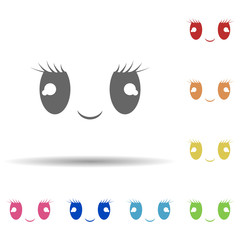 Aufkleber - Smile face in multi color style icon. Simple thin line, outline vector of smile icons for ui and ux, website or mobile application