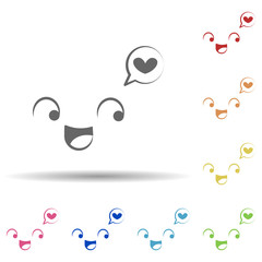 Aufkleber - Smile love face in multi color style icon. Simple thin line, outline vector of smile icons for ui and ux, website or mobile application