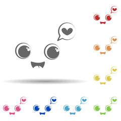 Aufkleber - Smile love face in multi color style icon. Simple thin line, outline vector of smile icons for ui and ux, website or mobile application