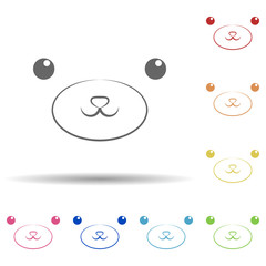 Aufkleber - Smile panda face in multi color style icon. Simple thin line, outline vector of smile icons for ui and ux, website or mobile application