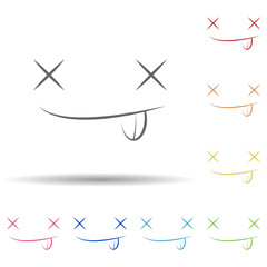 Poster - Tease face in multi color style icon. Simple thin line, outline vector of smile icons for ui and ux, website or mobile application