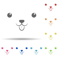 Poster - Tease face in multi color style icon. Simple thin line, outline vector of smile icons for ui and ux, website or mobile application