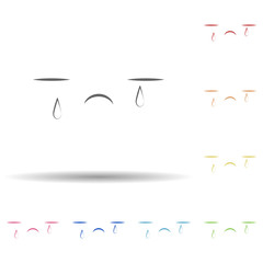 Aufkleber - To cry face in multi color style icon. Simple thin line, outline vector of smile icons for ui and ux, website or mobile application