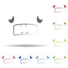 Aufkleber - Weeping face in multi color style icon. Simple thin line, outline vector of smile icons for ui and ux, website or mobile application