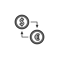 Poster - currency exchange icon. Simple thin line, outline vector of web icons for ui and ux, website or mobile application