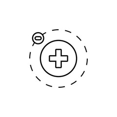Poster - negative and positive poles icon. Simple thin line, outline vector of web icons for ui and ux, website or mobile application