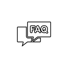 Aufkleber - FAQ conversation icon. Simple thin line, outline vector of web icons for ui and ux, website or mobile application