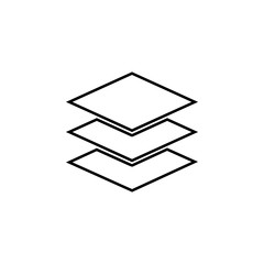 Aufkleber - layer icon. Simple thin line, outline vector of web icons for ui and ux, website or mobile application