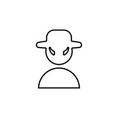 Poster - hacker icon. Simple thin line, outline vector of web icons for ui and ux, website or mobile application