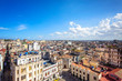 Panoramic view of an Old Havana and colorful Old Havana streets in historic city center (Havana Vieja)