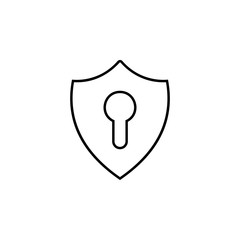 Aufkleber - shield and keyhole icon. simple thin line, outline vector of web icons for ui and ux, website or mob
