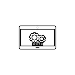 Poster - laptop repair icon. Simple thin line, outline vector of web icons for ui and ux, website or mobile application