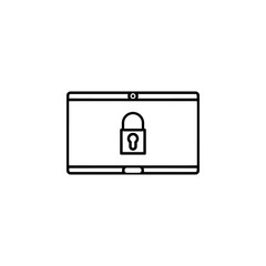 Aufkleber - laptop lock icon. Simple thin line, outline vector of web icons for ui and ux, website or mobile application