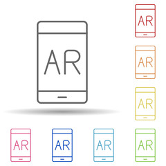 Aufkleber - Augmented reality, mobile in multi color style icon. Simple thin line, outline vector of augmented reality icons for ui and ux, website or mobile application