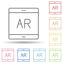 Aufkleber - Tablet, augmented reality in multi color style icon. Simple thin line, outline vector of augmented reality icons for ui and ux, website or mobile application