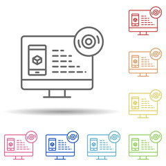 Aufkleber - Augmented reality, mobile, disk in multi color style icon. Simple thin line, outline vector of augmented reality icons for ui and ux, website or mobile application