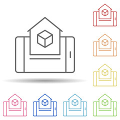 Aufkleber - Augmented reality, home, mobile in multi color style icon. Simple thin line, outline vector of augmented reality icons for ui and ux, website or mobile application