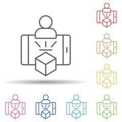 Aufkleber - Augmented reality, hologram, mobile in multi color style icon. Simple thin line, outline vector of augmented reality icons for ui and ux, website or mobile application