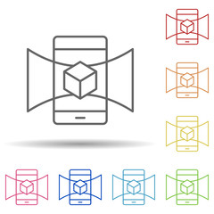 Aufkleber - Mobile, augmented reality, panoramic in multi color style icon. Simple thin line, outline vector of augmented reality icons for ui and ux, website or mobile application