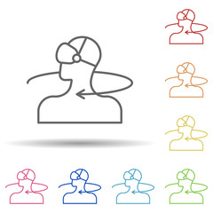 Aufkleber - Augmented reality, vr, man, rotation in multi color style icon. Simple thin line, outline vector of augmented reality icons for ui and ux, website or mobile application