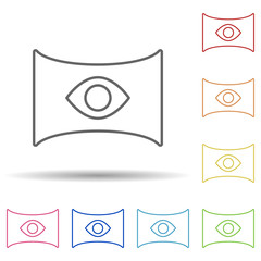 Aufkleber - Panoramic, eye in multi color style icon. Simple thin line, outline vector of augmented reality icons for ui and ux, website or mobile application