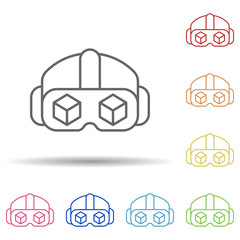 Aufkleber - Augmented reality, vr glasses in multi color style icon. Simple thin line, outline vector of augmented reality icons for ui and ux, website or mobile application