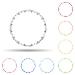 Aufkleber - Abstrarct round background, hand drawn in round in multi color style icon. Simple thin line, outline vector of background for text icons for ui and ux, website or mobile