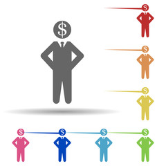 Poster - man, dollar, usd, business multi color style icon. Simple glyph, flat vector of business icons for ui and ux, website or mobile application