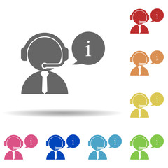Aufkleber - operator, info, info, business multi color style icon. Simple glyph, flat vector of business icons for ui and ux, website or mobile application