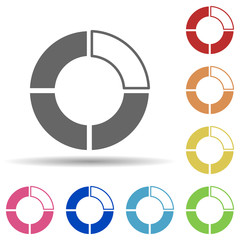 Poster - pie, statistics, business multi color style icon. Simple glyph, flat vector of business icons for ui and ux, website or mobile application