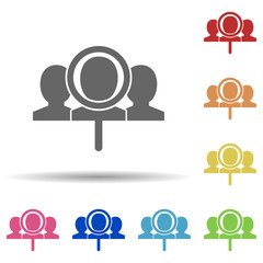 Aufkleber - search team, magnifier, business multi color style icon. Simple glyph, flat vector of business icons for ui and ux, website or mobile application