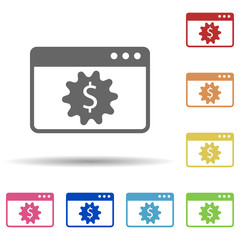 Poster - web browser, dollar, usd, business multi color style icon. Simple glyph, flat vector of business icons for ui and ux, website or mobile application