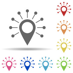 Aufkleber - Pin, circles, logistics management in multi color style icon. Simple glyph, flat vector of business icons for ui and ux, website or mobile application