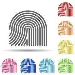 Aufkleber - Fingerprint in multi color style icon. Simple glyph, flat vector of business icons for ui and ux, website or mobile application