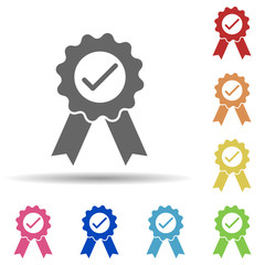 Aufkleber - Medal, check, recommendations in multi color style icon. Simple glyph, flat vector of business icons for ui and ux, website or mobile application