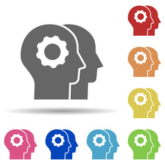 Aufkleber - had, gear, settings, mind process in multi color style icon. simple glyph, flat vector of business i