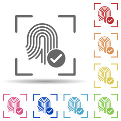 Aufkleber - Focus, fingerprint, check, identify and correct in multi color style icon. Simple glyph, flat vector of business icons for ui and ux, website or mobile application