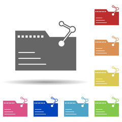 Aufkleber - Folder, share, sharing info in multi color style icon. Simple glyph, flat vector of business icons for ui and ux, website or mobile application