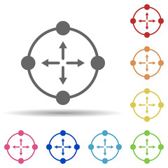 Aufkleber - Target, arrow, engage in multi color style icon. Simple glyph, flat vector of business icons for ui and ux, website or mobile application