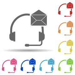 Aufkleber - Headphone, envelope, support in multi color style icon. Simple glyph, flat vector of business icons for ui and ux, website or mobile application